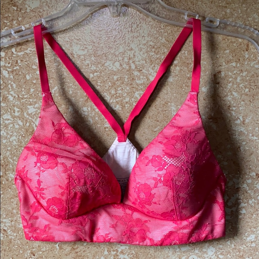 Victoria Secret hot pink lacy bra 32C
